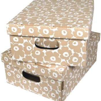 Karto Vaatehuolto Ja -säilytys^Kotilaatikko 2 Kpl Unikko Beige