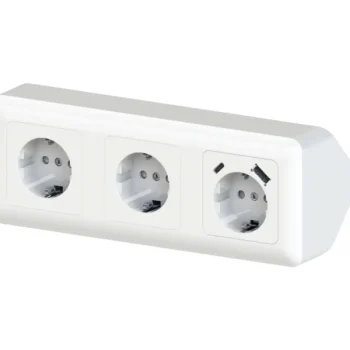 Egant Sähköasennustarvikkeet-Kulmapistorasia 3-osainen + USB A+C