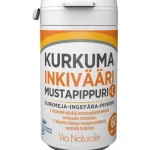 Via Naturale Terveysravinteet Ja -valmisteet^Kurkuma-inkivääri-mustapippuri + C-vitamiini 60 Kpl