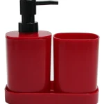 Kotikulta Kylpyhuoneen Pientarvikkeet^Kylpyhuonesetti 3 Osaa Punainen