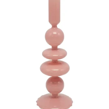 Miny Maljakot Ja Koriste-esineet-Kynttilänjalka 9 X 9 X 25,3 Cm Pinkki Lasia