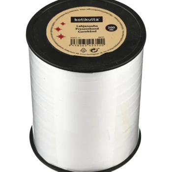 Kotikulta Lahjapaketointi-Lahjanauha 10 Mm X 200 M Valkoinen