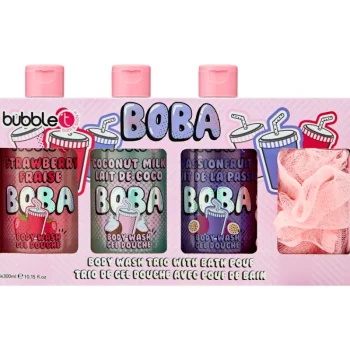 Bubble T Kosmetiikkalahjapakkaukset^Lahjapakkaus Suihkugeeli 3 X 300ml + Pesusieni
