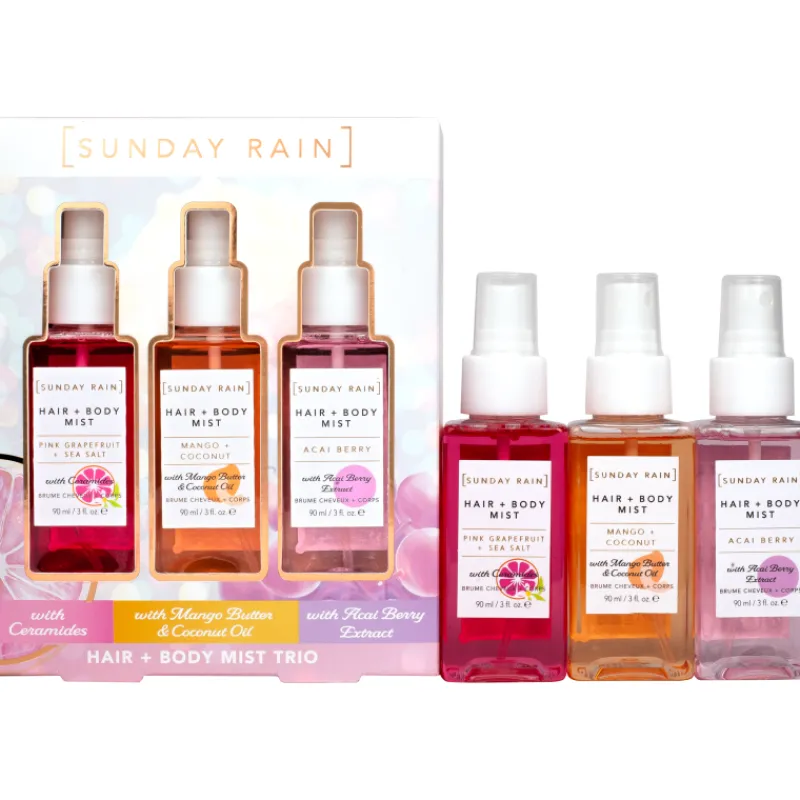 lahjapakkaus-sunday-rain-270-m-lsqyDKwq-0.webp Sunday Rain Kosmetiikkalahjapakkaukset^Lahjapakkaus 270 Ml Hair & Body Mist Trio