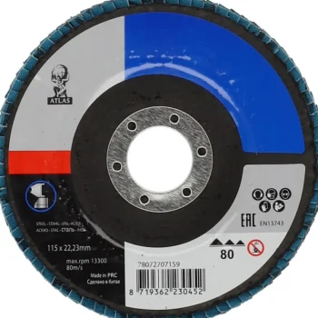 Atlas Sähkötyökalujen Tarvikkeet-Lamellilaikka 115 X 22,23mm P80 Lasikuitutausta
