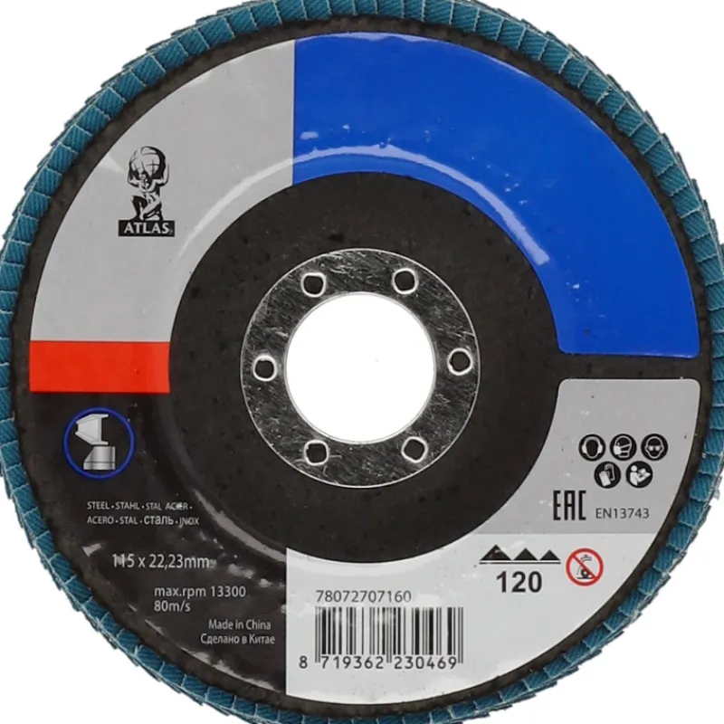 lamellilaikka-atlas-115x2223mm-cHJuEeWU-0.webp Atlas Sähkötyökalujen Tarvikkeet-Lamellilaikka 115x22,23mm P120 Lasikuitutausta