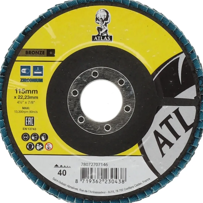 lamellilaikka-atlas-115x2223mm-cfXkzYGW-0.webp Atlas Sähkötyökalujen Tarvikkeet-Lamellilaikka 115x22,23mm P40 Lasikuitutausta