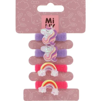 Miny Hiuskoristeet Ja Hiustenhoitovälineet^Lasten Hiuslenkki 4 Kpl Yksisarvinen Ja Sateenkaari