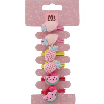 Miny Hiuskoristeet Ja Hiustenhoitovälineet^Lasten Hiuslenkki 6 Kpl Ananas, Mansikka Ja Meloni