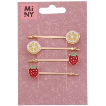 Miny Hiuskoristeet Ja Hiustenhoitovälineet^Lasten Hiuspinni 4 Kpl Sitruuna, Mansikka