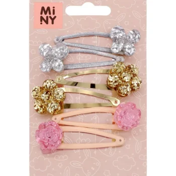 Miny Hiuskoristeet Ja Hiustenhoitovälineet^Lasten Hiuspinni 6 Kpl/pkt, Hopean-/kullanvärinen/pinkki