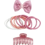 Miny Hiuskoristeet Ja Hiustenhoitovälineet^Lasten Hiussetti Hiuslenkit + Rusetti + Hiusklipsi