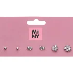 Miny Korut Ja Kellot^Lasten Nappikorvakorut 3 Paria Hopeanvärinen