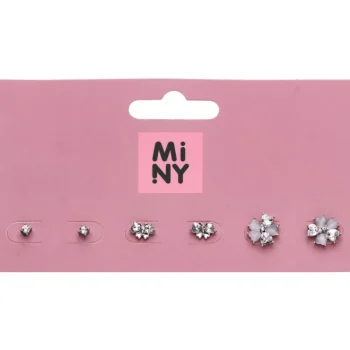 Miny Korut Ja Kellot^Lasten Nappikorvakorut 3 Paria Hopeanvärinen