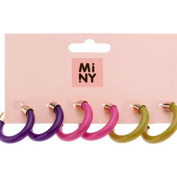 Miny Korut Ja Kellot^Lasten Rengaskorvakorut Lila/pinkki/keltainen 3 Pr/pkt