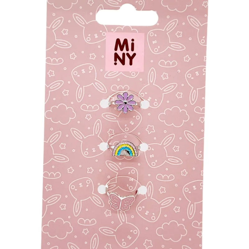 lasten-sdettv-sormussetti-miny-qNxmhlzL-0.webp Miny Korut Ja Kellot^Lasten Säädettävä Sormussetti 3 Osaa