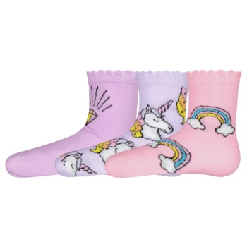 Unicorn Lasten Sukat Ja Sukkahousut-Lasten Sukat Yksisarvinen 3 Pr/pkt