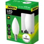 Energy+ Lamput-LED-lamppu 470 Lm 4000K C35 E14 2 Kpl