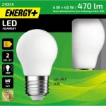 Energy+ Lamput-LED-lamppu 470 Lm G45 E27 2700 K, 2 Kpl