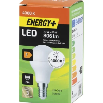 Energy+ Lamput-LED-lamppu 806 Lm 4000 K G45 E14