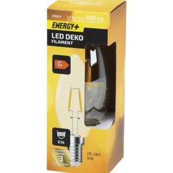 Energy+ Lamput-LED-lamppu Deco 100 Lm 200 0K C35 E14