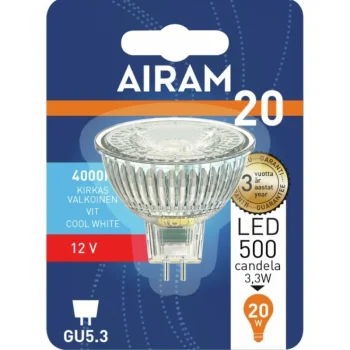 Airam Lamput-LED-lamppu MR16 3,2 W GU5.3 12V, 4000K 230 Lm