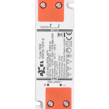 Axxel Sähköasennustarvikkeet-LED-muuntaja 220-240V 20W 12VDC