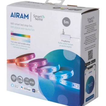 Airam Sisävalaisimet-LED-valonauha Smart Strip 5 M, 12V, RGB/TW 2700-6500K