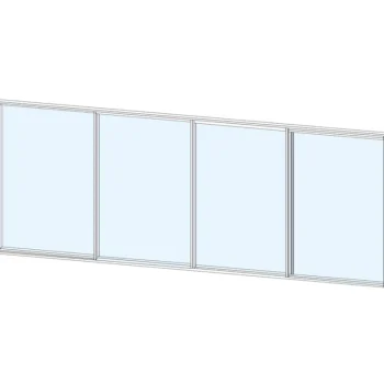 Keraplast Pihan Rakennusmateriaalit-Liukulasiovi 4-os Aukkoon 3800 X 1100 Mm, Puolikorkea, Valkoinen Profiili