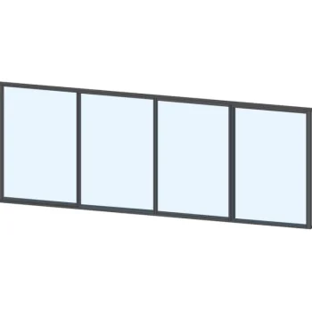 Keraplast Pihan Rakennusmateriaalit-Liukulasiovi 4-os Aukkoon 3800 X 1100 Mm, Puolikorkea, Tummanharmaa Profiili