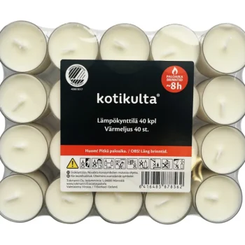 Kotikulta Kynttilänjalat Ja Kynttilät-Lämpökynttilä 40 Kpl