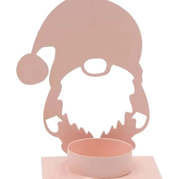 Miny Sesonkikoristeet-Lämpökynttiläkuppi Tonttu Vaaleanpunainen