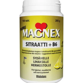 Vitabalans Terveysravinteet Ja -valmisteet^Magnex 100 Kpl Sitraatti 375 Mg +B6