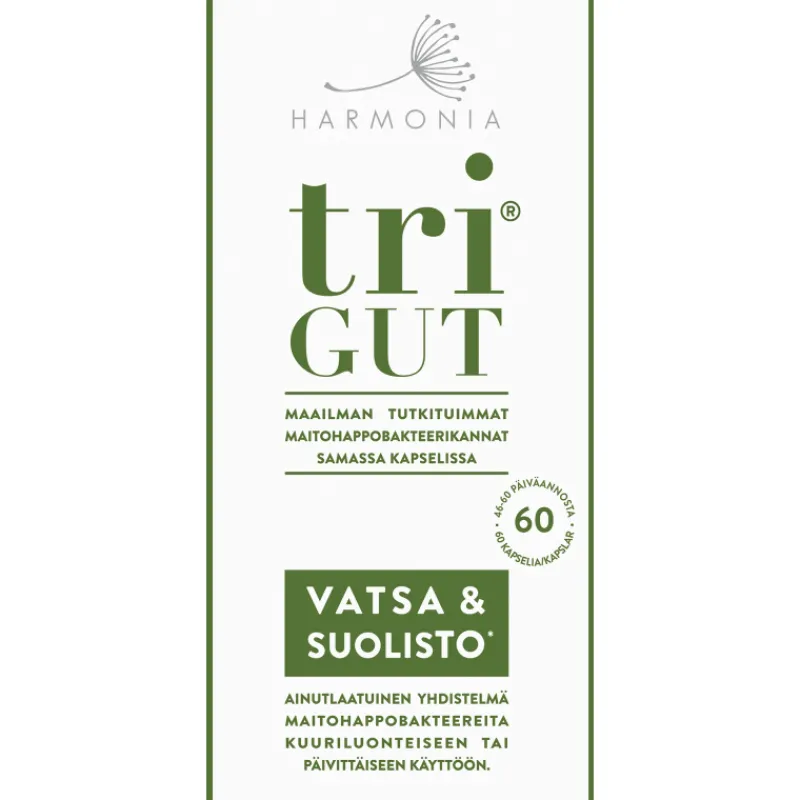maitohappobakteerivalmiste-har-ICNCVmro-0.webp Harmonia Terveysravinteet Ja -valmisteet^Maitohappobakteerivalmiste 60 Kpl TriGUT