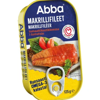 Abba Säilykkeet^Makrillifilee 125 G Tomaattikastikkeessa