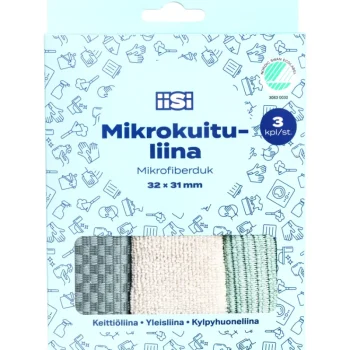 Iisi Siivousvälineet^Mikrokuituliina 3 Kpl
