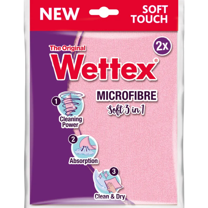 mikrokuituliina-wettex-2-kpl-m-zlTmfbVi-0.webp Wettex Siivousvälineet^Mikrokuituliina 2 Kpl Microfiber Soft 3in1