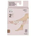Pola Naisten Sukat Ja Sukkahousut-Naisten Nilkkasukat 20 Den Ruskea 2 Pr/pkt