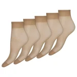 Pola Naisten Sukat Ja Sukkahousut-Naisten Nilkkasukat 20 Den Beige 5 Pr/pkt