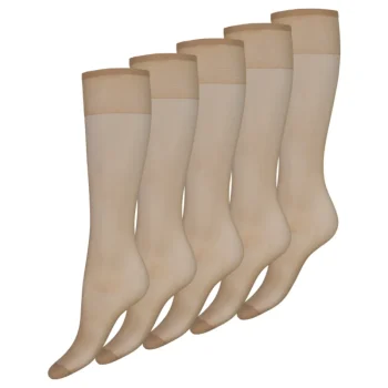 Pola Naisten Sukat Ja Sukkahousut-Naisten Polvisukat 20 Den Beige 5 Pr/pkt