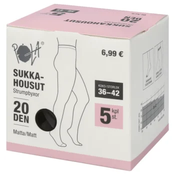 Pola Naisten Sukat Ja Sukkahousut-Naisten Sukkahousut 20 Den Musta 5 Kpl/pkt