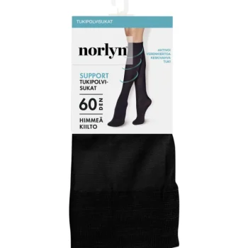Norlyn Naisten Sukat Ja Sukkahousut-Naisten Tukipolvisukat Support 60 Den, Eri Värejä Musta