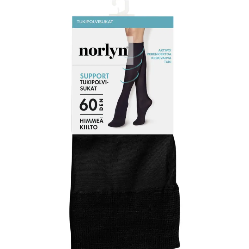 naisten-tukipolvisukat-norlyn-bhRbQLdD-0.webp Norlyn Naisten Sukat Ja Sukkahousut-Naisten Tukipolvisukat Support 60 Den, Eri Värejä Musta