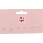 Miny Korut Ja Kellot^Nappikorvakorusetti 3 Kpl Hopeanvärinen