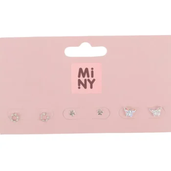 Miny Korut Ja Kellot^Nappikorvakorusetti 3 Kpl Hopeanvärinen