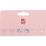 Miny Korut Ja Kellot^Nappikorvakorusetti 3 Paria Pinkki / Lila