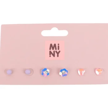 Miny Korut Ja Kellot^Nappikorvakorusetti 3 Paria Pinkki / Lila