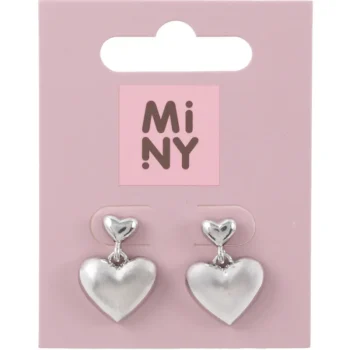 Miny Korut Ja Kellot^Nappikorvakorut Sydän, Hopeanvärinen