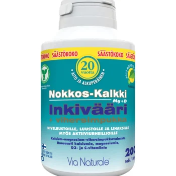 Via Naturale Terveysravinteet Ja -valmisteet^Nokkos-kalkki Inkivääri + Vihersimpukka 200 Kpl