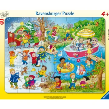 Ravensburger Lauta- Ja Palapelit^Palapeli 40 Palaa Seasons At The Lake Frame Puzzle